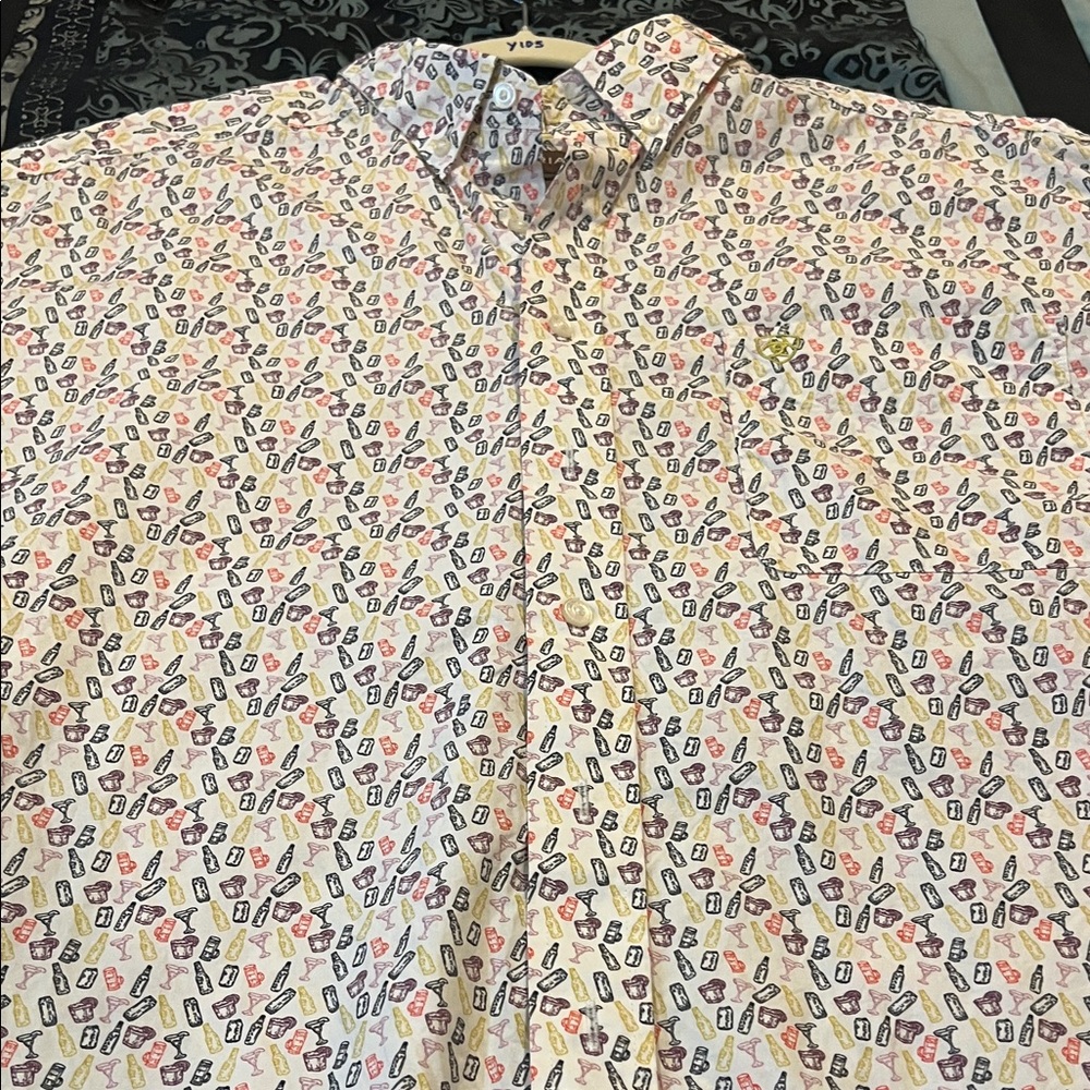 Ariat White Multicolor Leaf-Print Button-Down Shi… - image 4